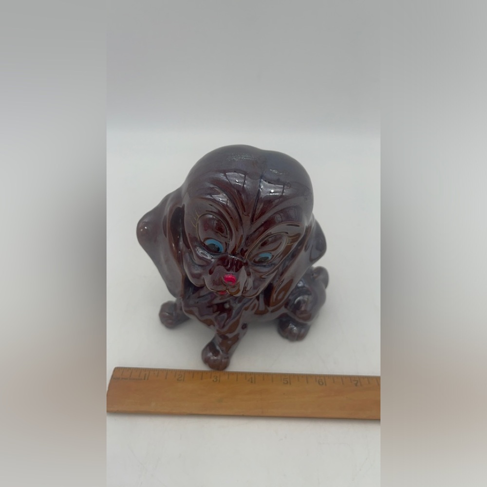 Vintage nanco Brown Hound Dog Figurine Big Blue Eyes Japan |Ceramic tabletop dog - Picture 5 of 8